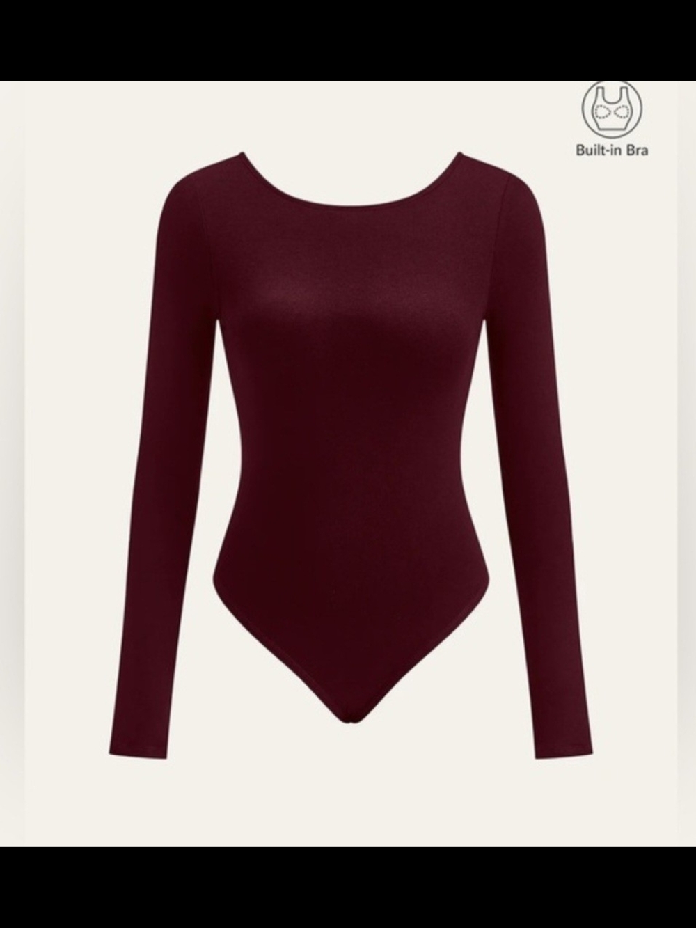 Commense Bra-Free L ong Sleeve Backless Bodysuit